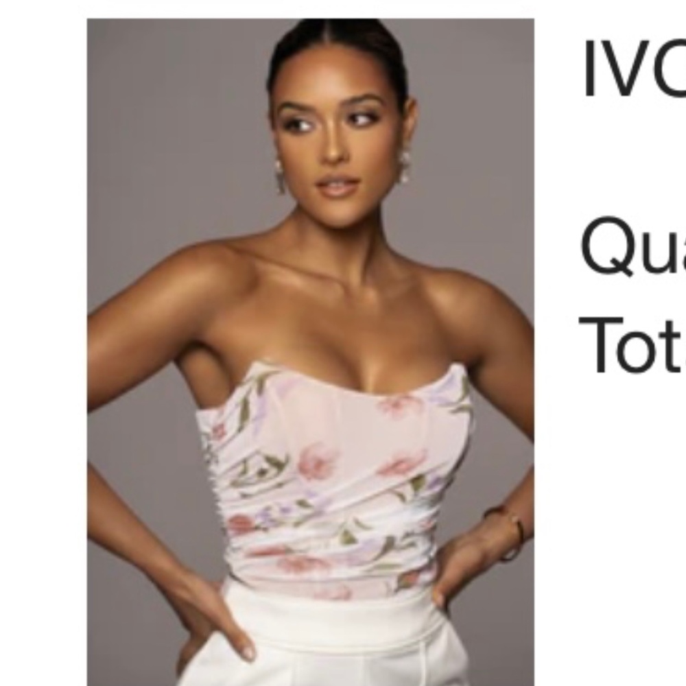 JLUXLABEL Ivory Full Bloom Corset Size Small-perfect top for Spring/Summer